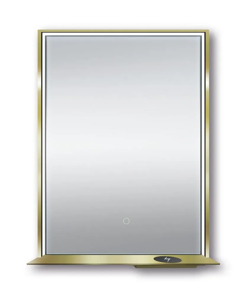 The Allegra 24" W x 32" H Framed LED Mirror with Bluetooth Speaker and Wireless Cell Phone Charger; Available in 3 colors