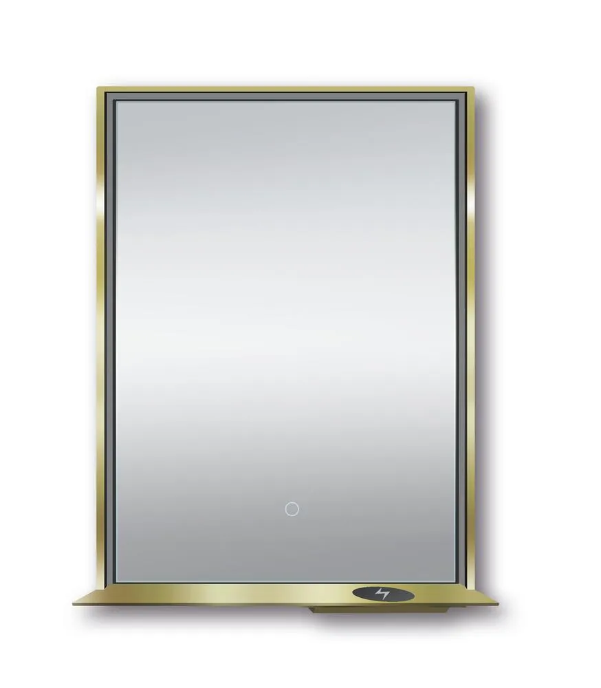 The Allegra 24" W x 32" H Framed LED Mirror with Bluetooth Speaker and Wireless Cell Phone Charger; Available in 3 colors