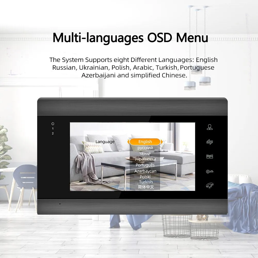 Tuya 7 inch 1080P/AHD Wifi Home Video Doorphone Intercom System Support Remote Unlock Motion Detect Record with 32G memory Card