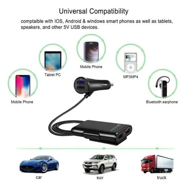 Universal 4 Ports USB Car Charger