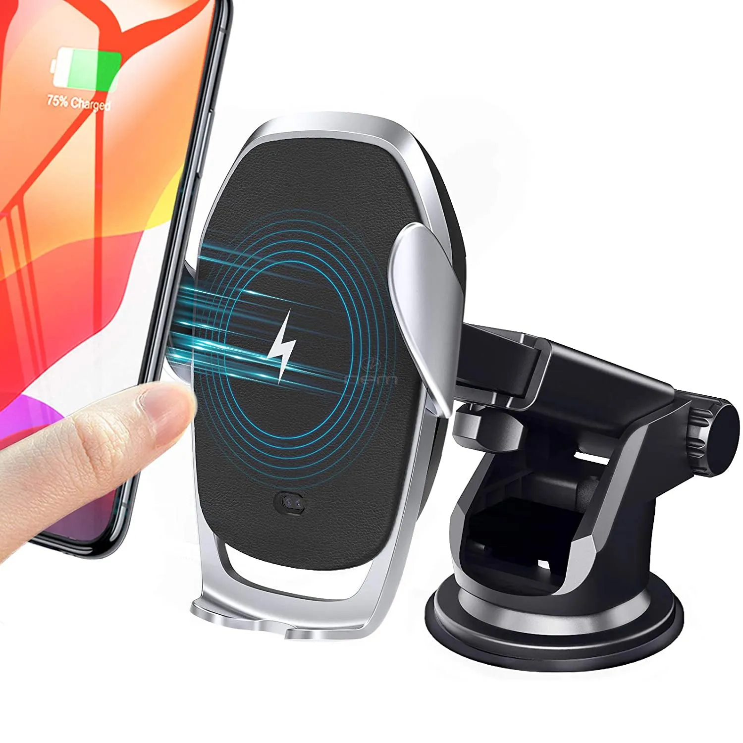 Universal Wireless Car Phone Charger Mount Holder Automatic Clamping