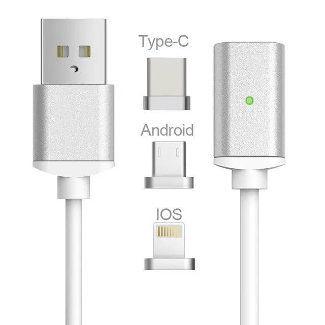 USB Type C/IOS/Micro 3IN1 Magnetic Cable Type-C USB-C Fast Charger Adapter Magnet Cable Lightning For IPhone Mobile Phone Cables