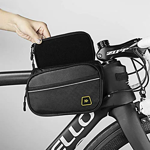 Waterproof Large Capacity Bike Frame Bag with Touch Screen Cell Phone Case