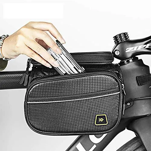 Waterproof Large Capacity Bike Frame Bag with Touch Screen Cell Phone Case