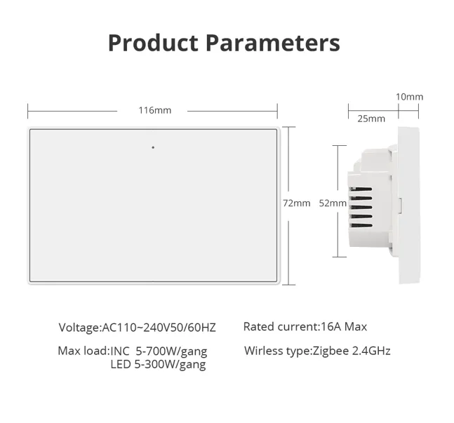 Zemismart Zigbee Single Push Switch