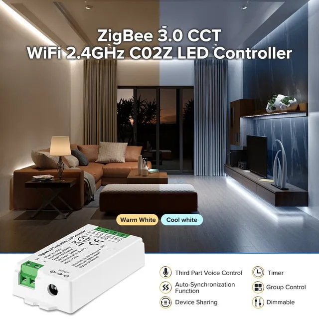 Zigbee 3.0 WiFi 2.4GHz LED Controller DIM CCT RGB RGBW RGBCCT Hue Bridge Tuya Dual Mode Gateway Smart Things