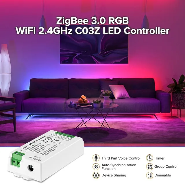 Zigbee 3.0 WiFi 2.4GHz LED Controller DIM CCT RGB RGBW RGBCCT Hue Bridge Tuya Dual Mode Gateway Smart Things